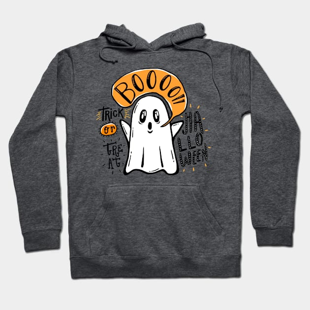 Spooky Halloween Ghost Hoodie by superdupertees